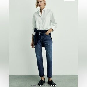 Mango Highrise Mom Mid Blue Jeans